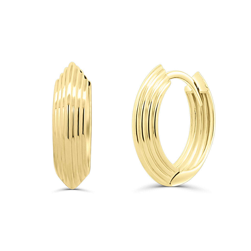 Solid Gold Bold Lines Hoops