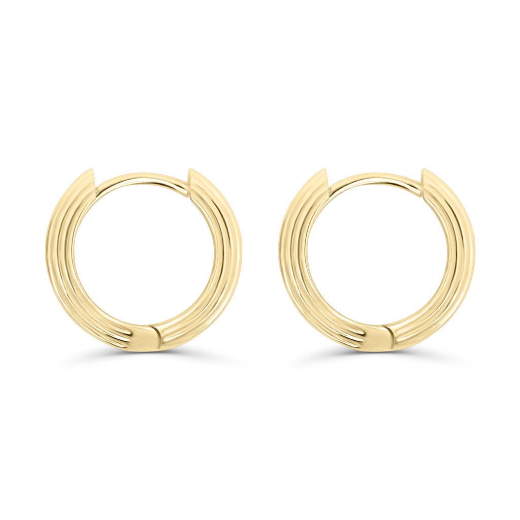 Solid Gold Bold Lines Hoops