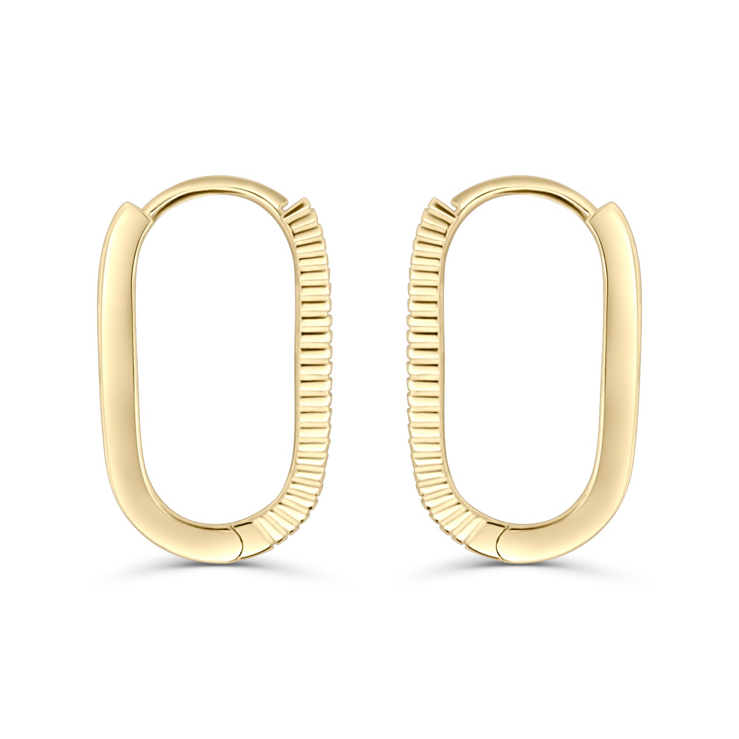 Solid Gold Oval Duo Hoops