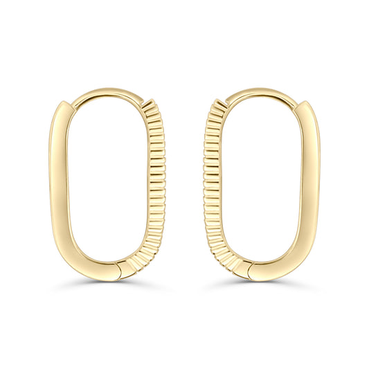 Solid Gold Oval Duo Hoops