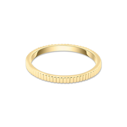 Solid Gold Notch Band Ring