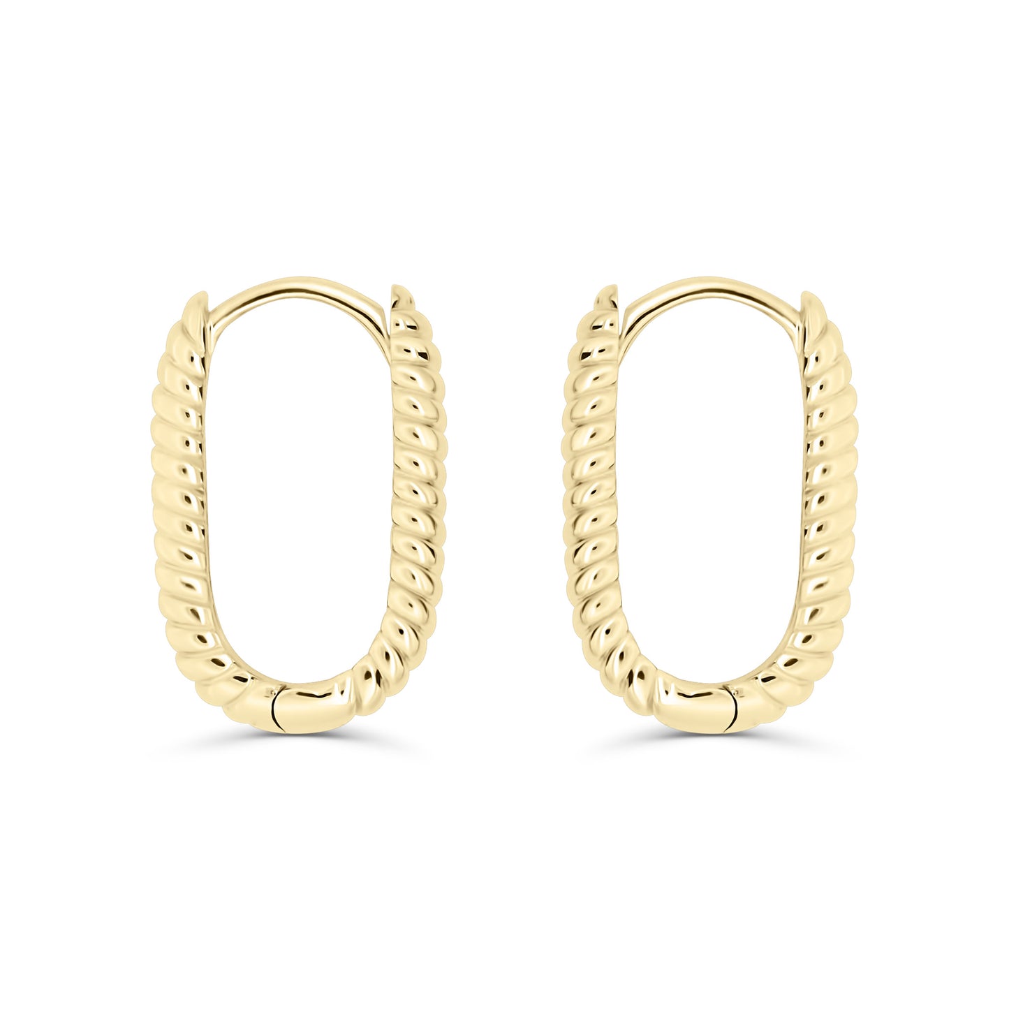 Solid Gold Twist Oval Hoops