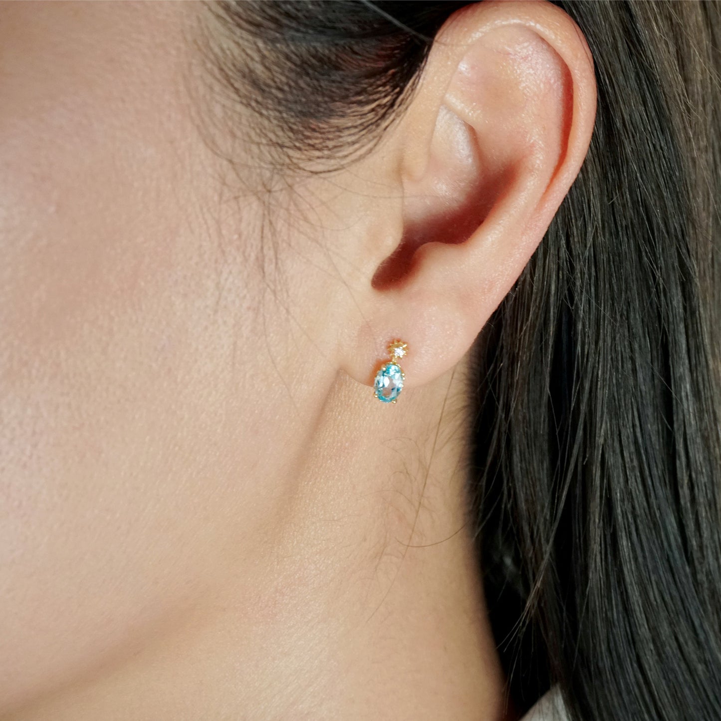 Solari Blue Topaz Studs Earrings