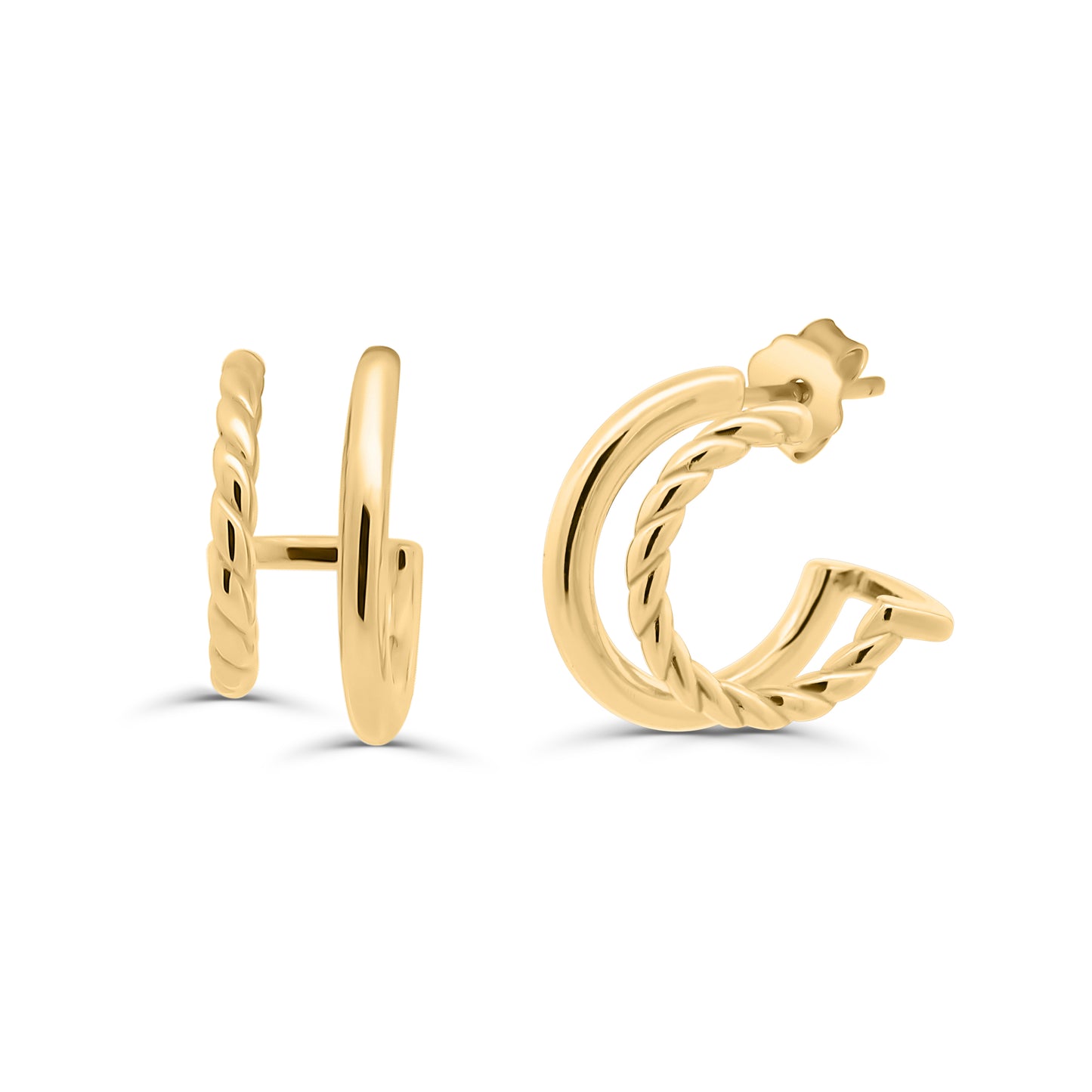 Kara Stud Hoop Earrings