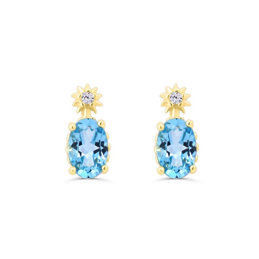 Solari Blue Topaz Studs Earrings