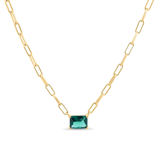 Una Green CZ Necklace