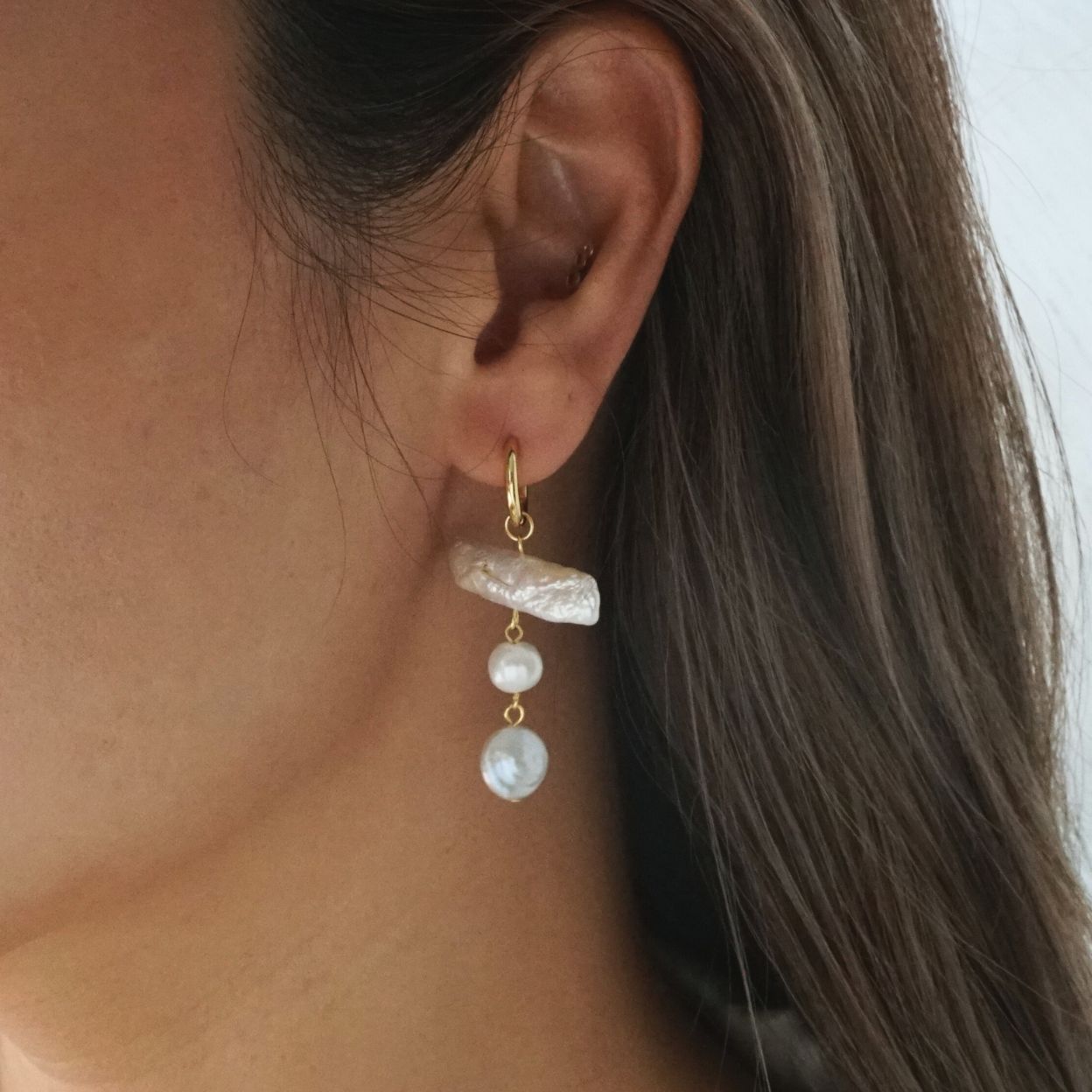 Harmony Pearl Hoop Earrings