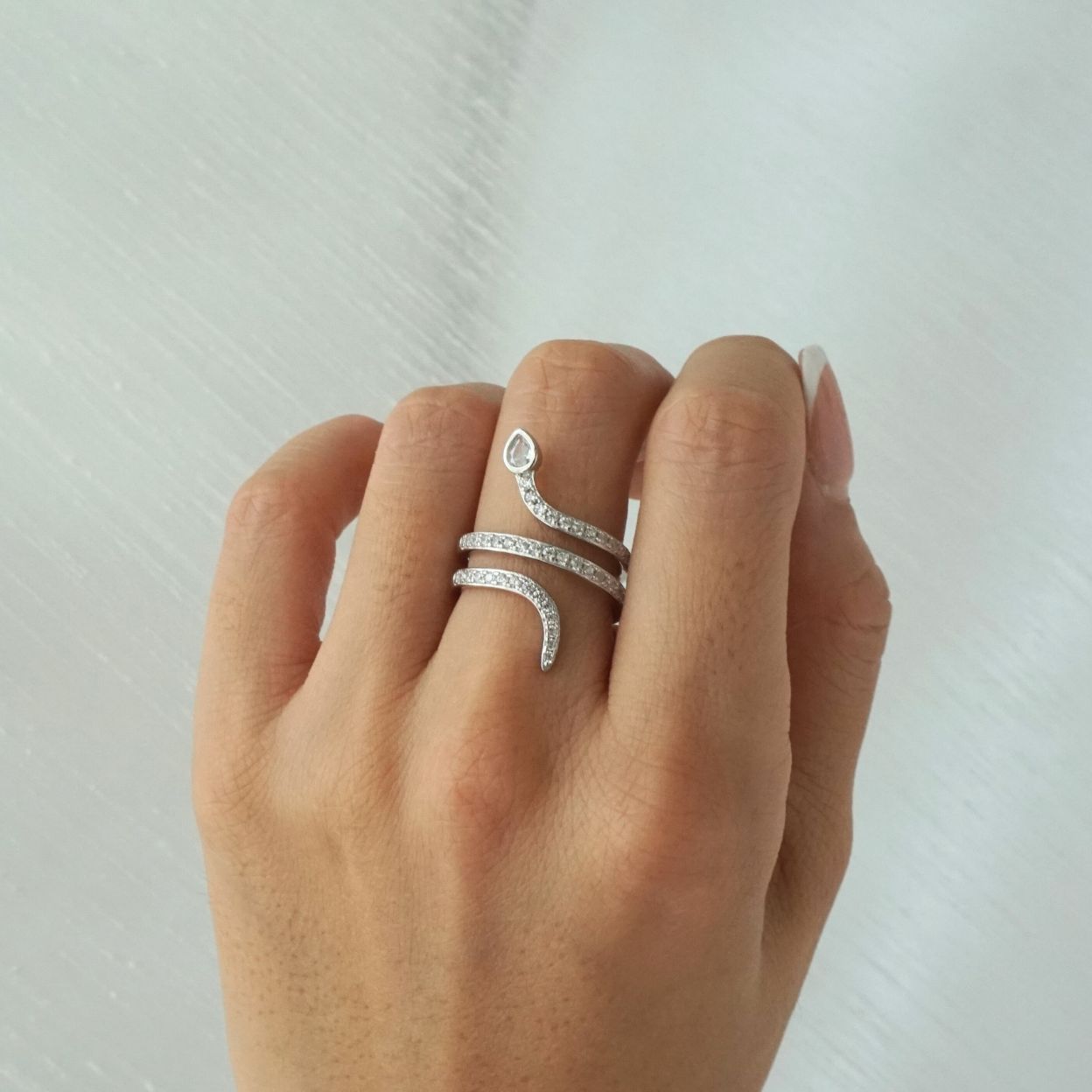 Snake CZ Ring