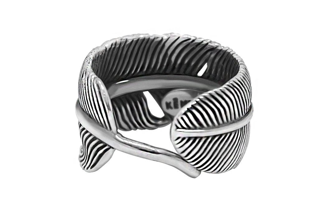 Men's Silver Feather Ring